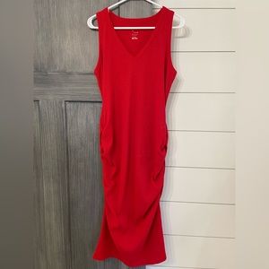 A New Day red ribbed stretchy dress